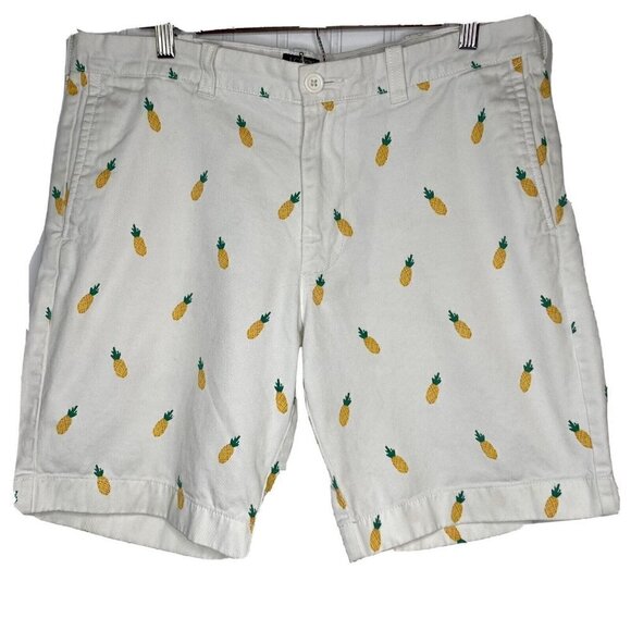 J. Crew Factory Other - J Crew Gramercy Mens 33 Bermuda Shorts White Pineapple Print Golf Athleisure